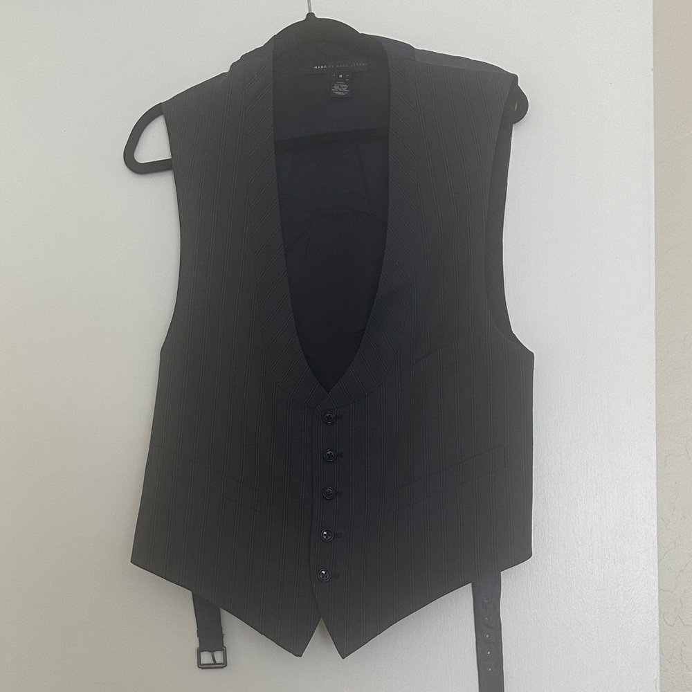 Marc by Marc Jacobs Men's Black Pinstripe Vest